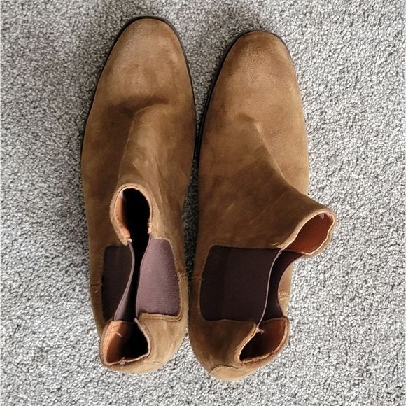 Frye Seth Suede Chelsea Ankle Boots, Camel.  Size 7.5 - Picture 11 of 13